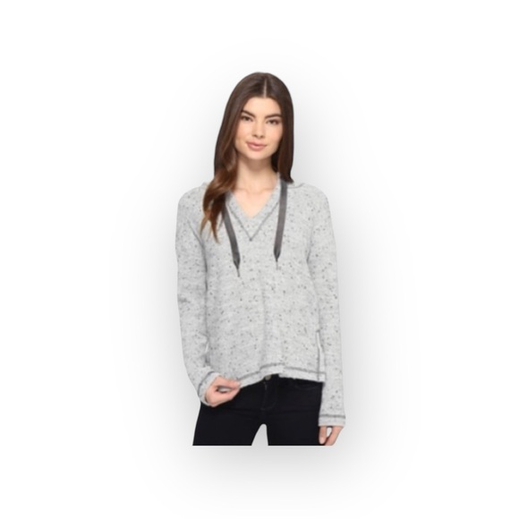 new Splendid ✶ Morrow Bay Boxy Waffle Textured Sweatshirt Hoodie ✶ Grey ✶ Small - Picture 15 of 16